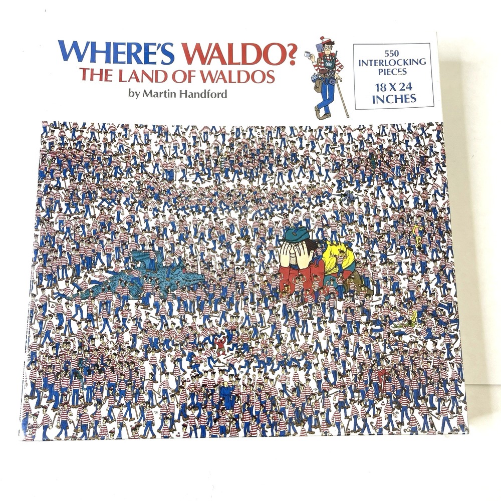 Where's Waldo The Land Of Waldos 550 pc‎ Jigsaw Puzzle Vintage 1990 NEW Sealed